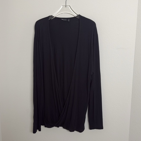 ASOS DESIGN Long Sleeve Drape T-Shirt in Black Sz L - Picture 2 of 6